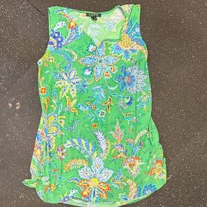 Ralph Lauren Green Floral Tank Top